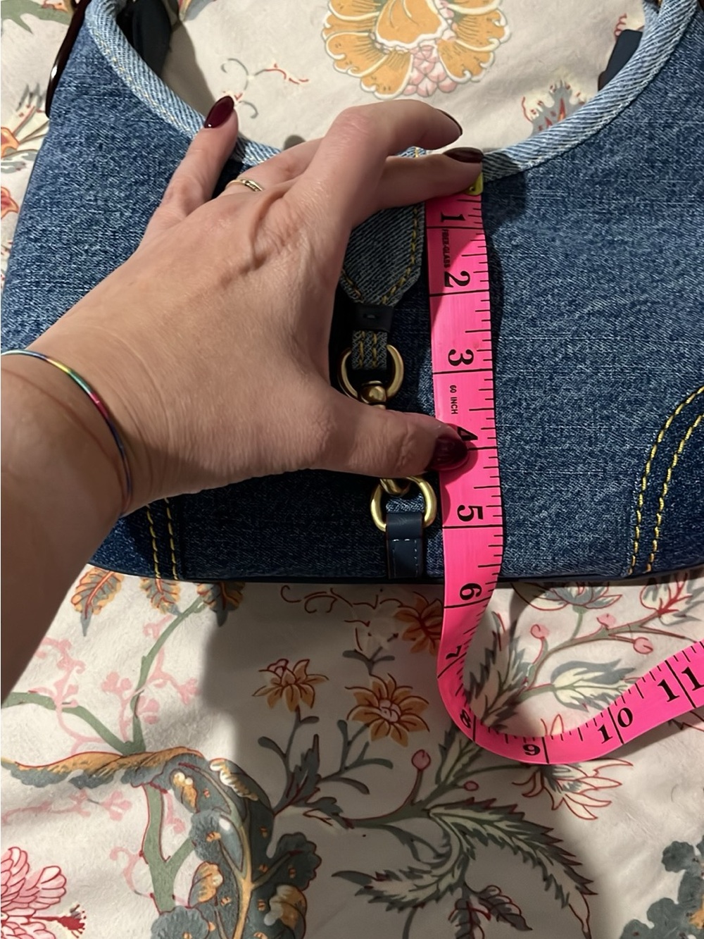 Coach Denim Hamptons Hobo Shoulder Bag with Brass Hardware - Picture 7 of 7